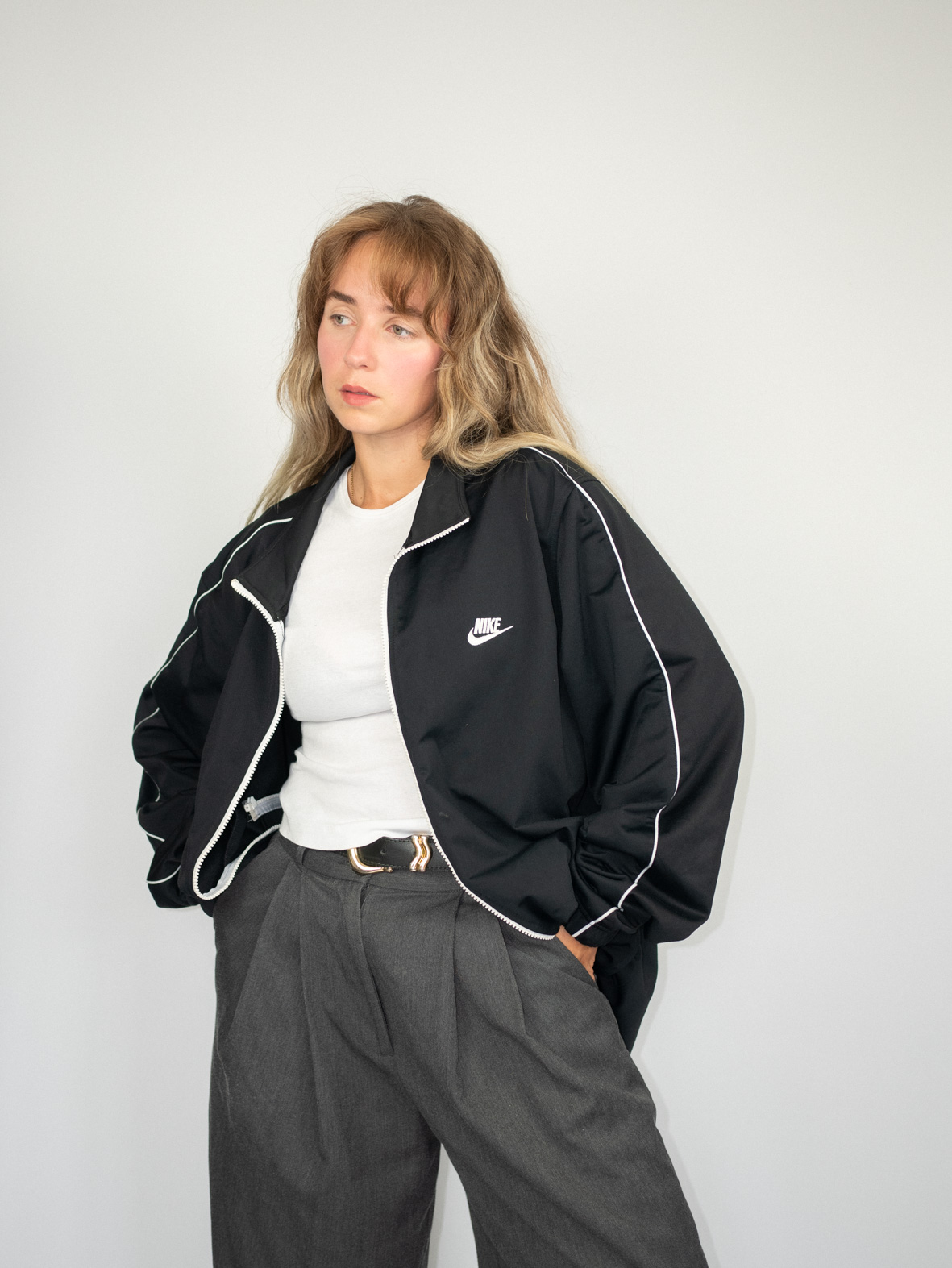 Vintage Nike Nylon Track Jacket - XL - Image 2