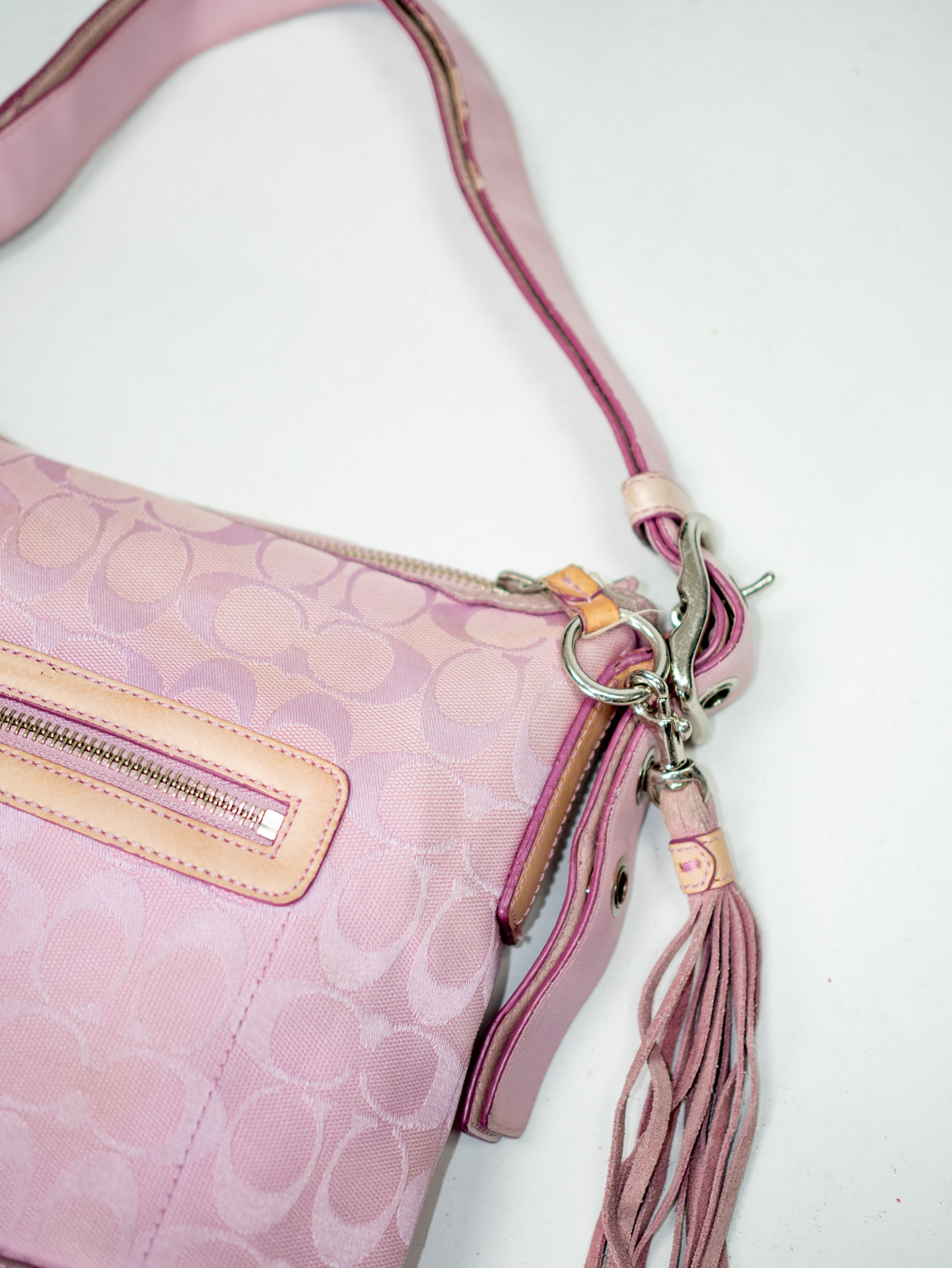 Vintage Coach Bag – Suede Candy Pink Crush - Image 6