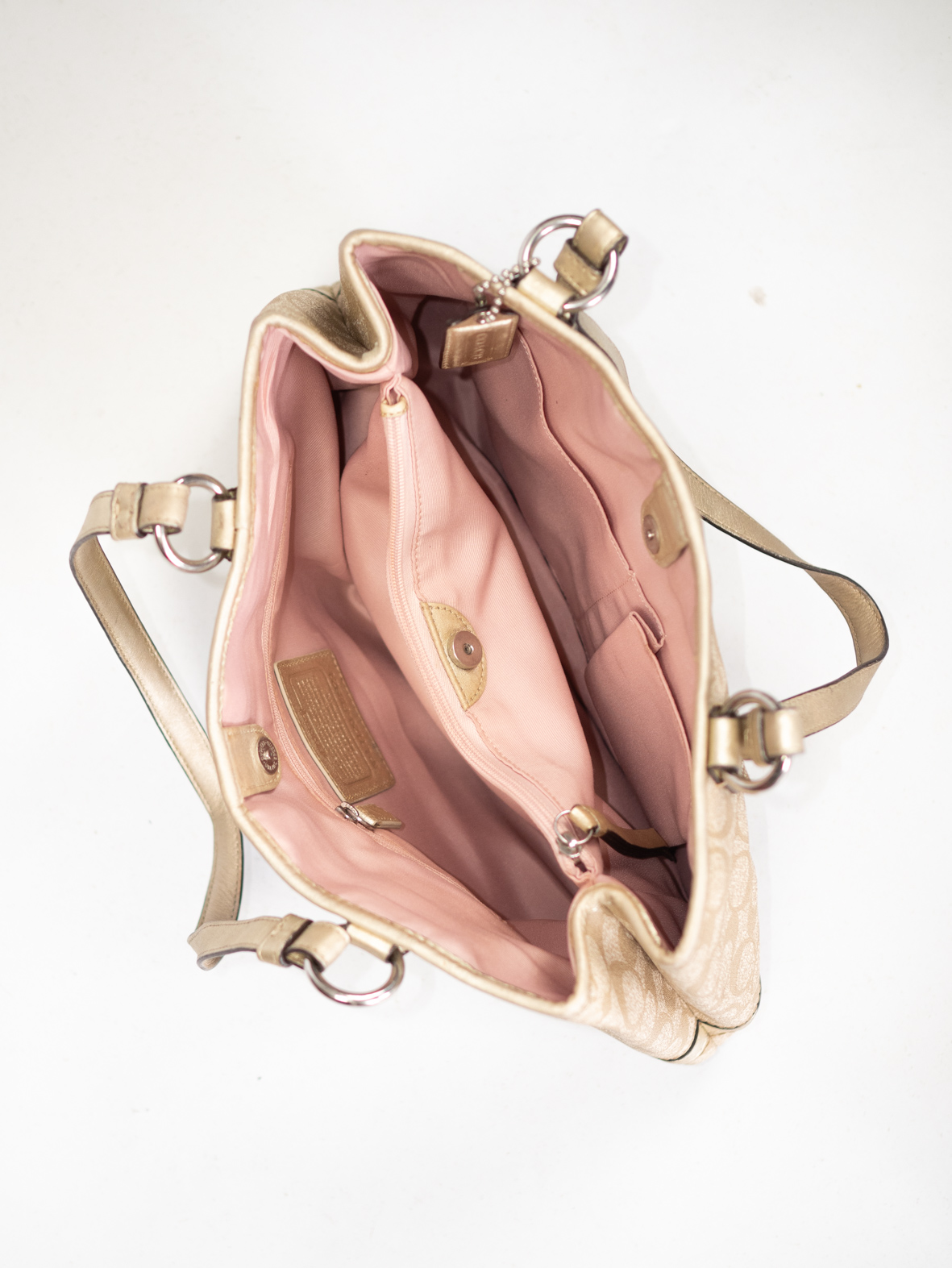 Vintage Coach Tote (Beige Monogram) - Image 2
