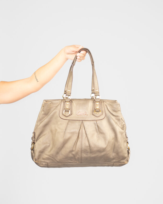 Vintage Coach Leather Handbag (Bronze Brown)