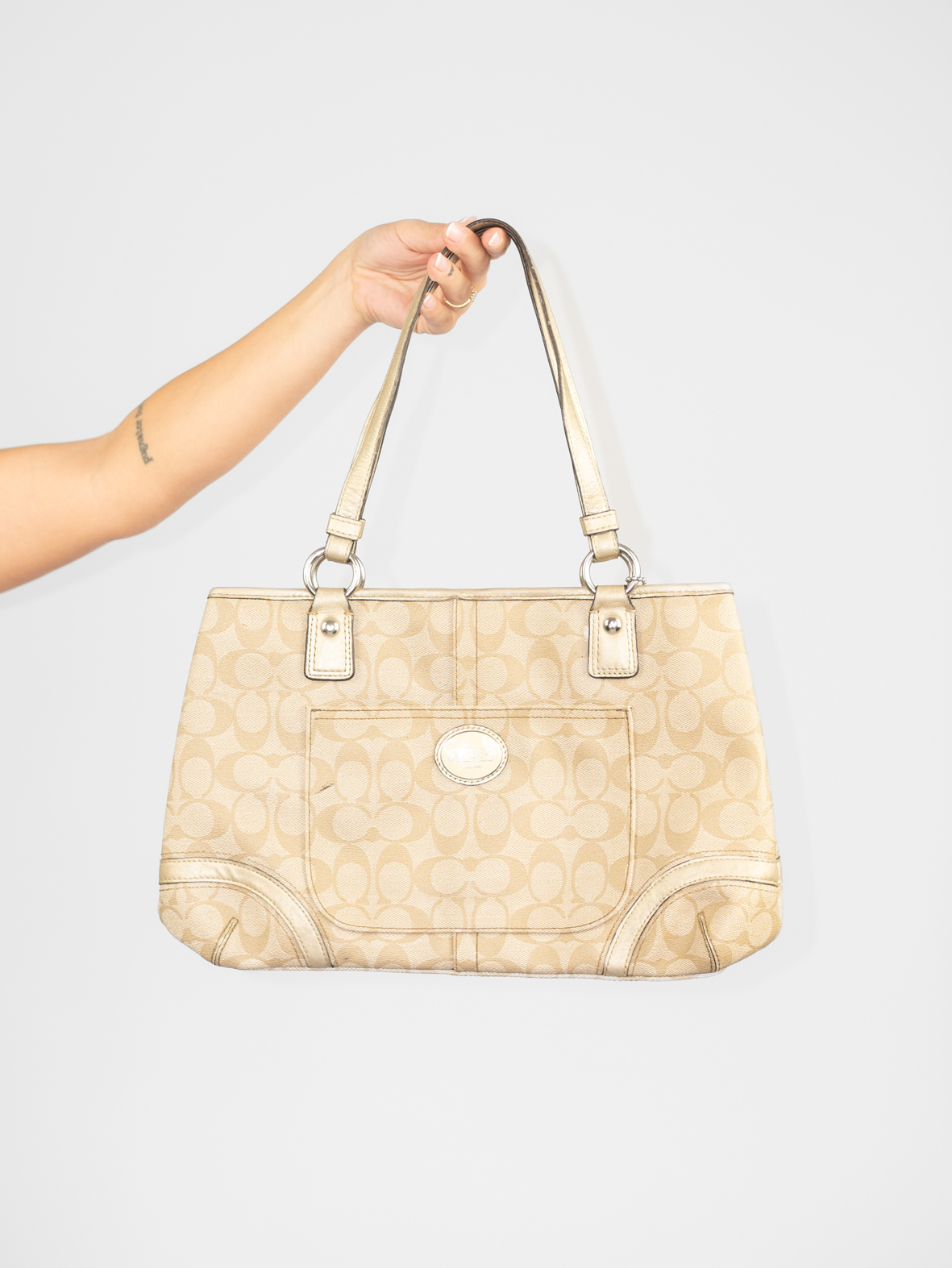 Vintage Coach Tote (Beige Monogram)