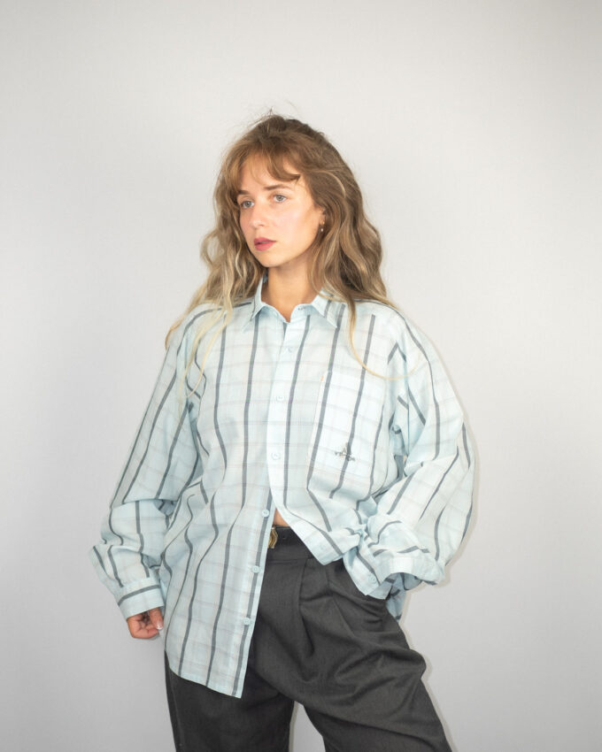 Vintage Adidas Striped Cotton Shirt  - XL