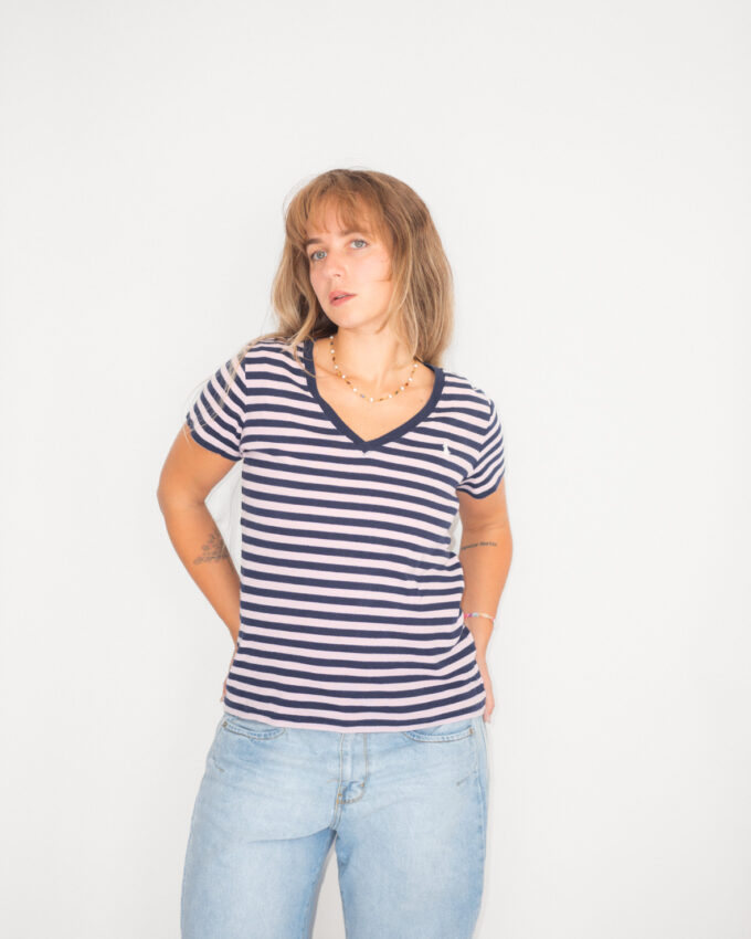 Polo Ralph Lauren Rose Striped Tee – M