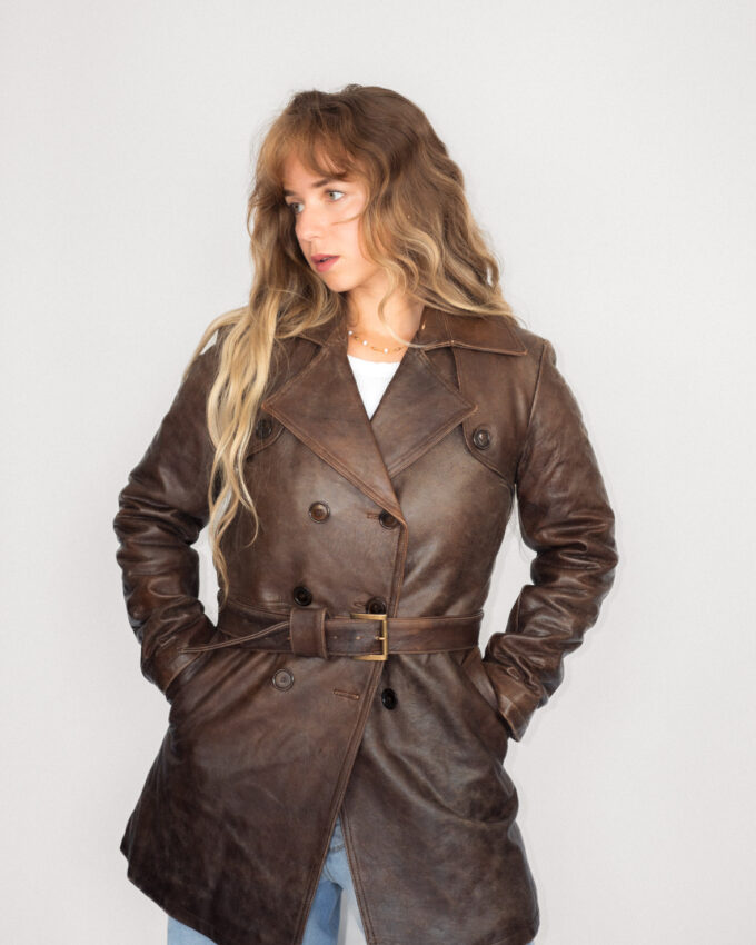 Vintage Leather Short Coat (Made in Italy) - M