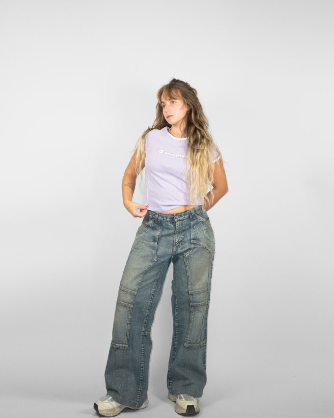 Vintage Brossly Baggy Denim – Washed Blue - XL