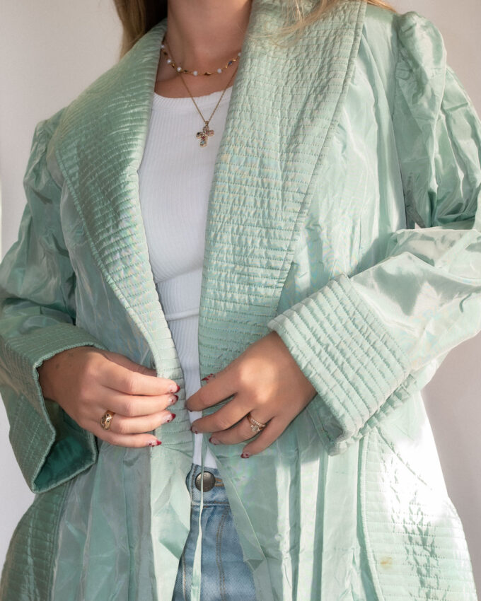 Light Sage Green Vintage Coat - M