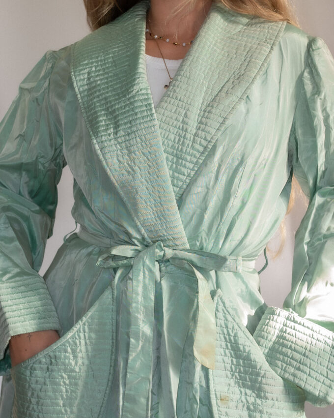 Light Sage Green Vintage Coat - M