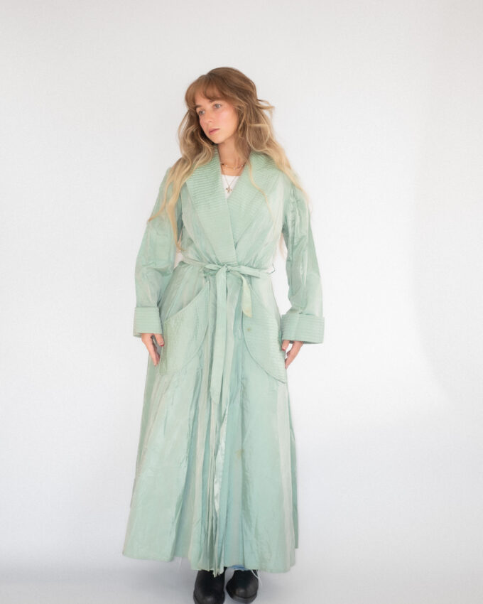 Light Sage Green Vintage Coat - M