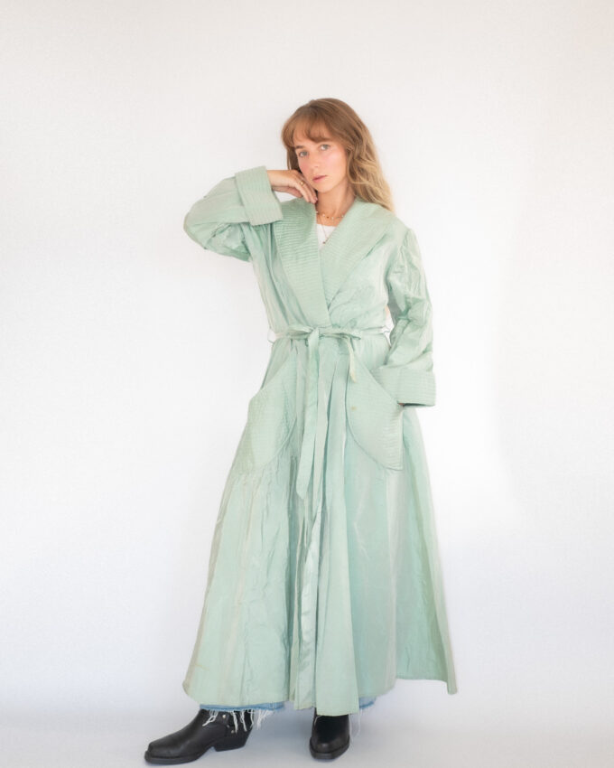 Light Sage Green Vintage Coat - M