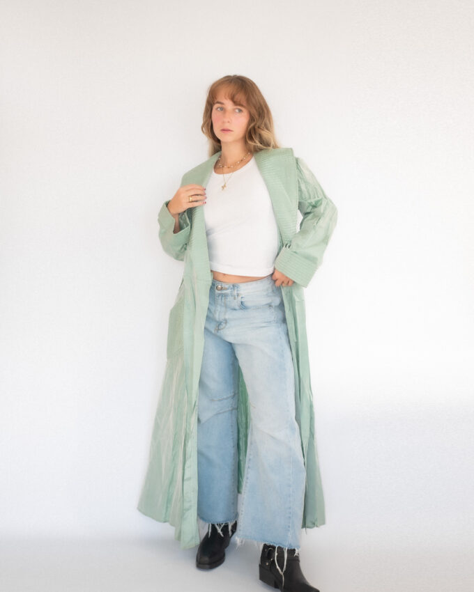 Light Sage Green Vintage Coat - M