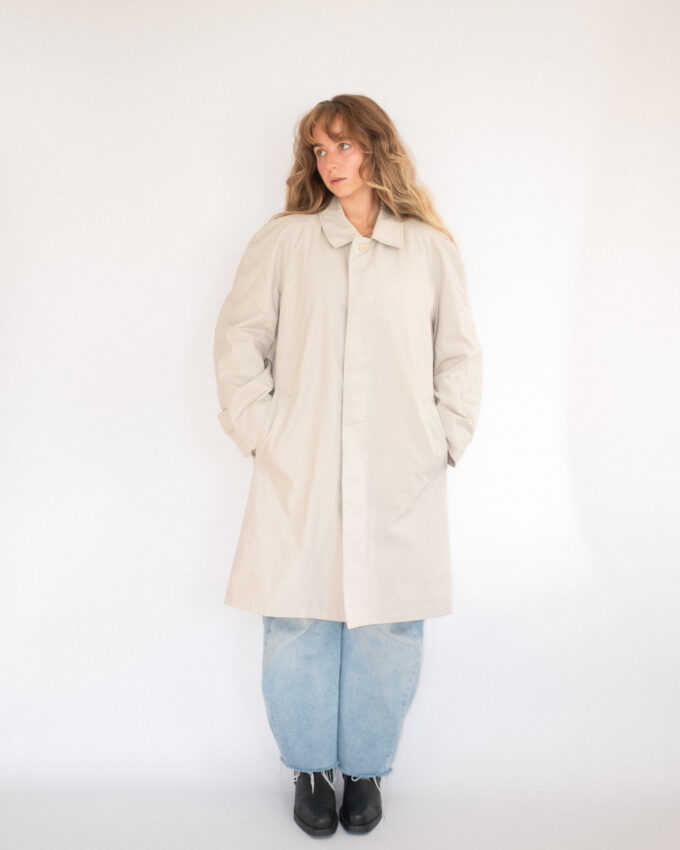 Minimal Light Beige Mid-Season Coat - M