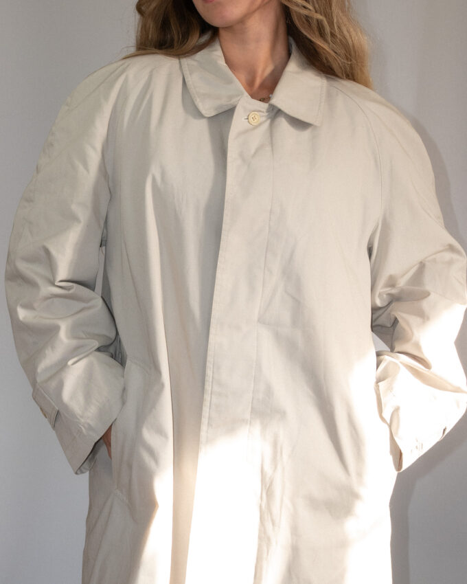 Minimal Light Beige Mid-Season Coat - M