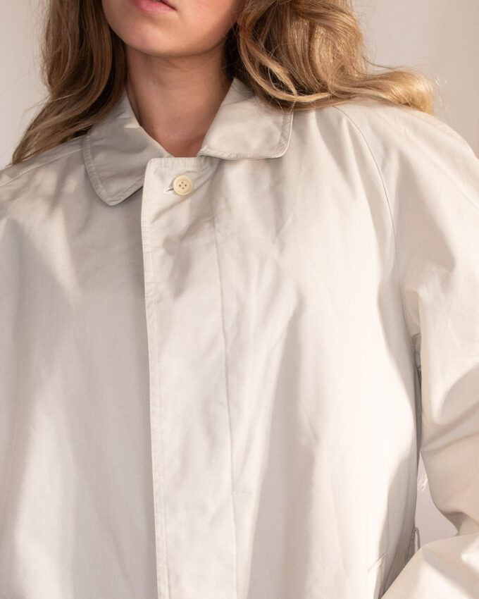 Minimal Light Beige Mid-Season Coat - M