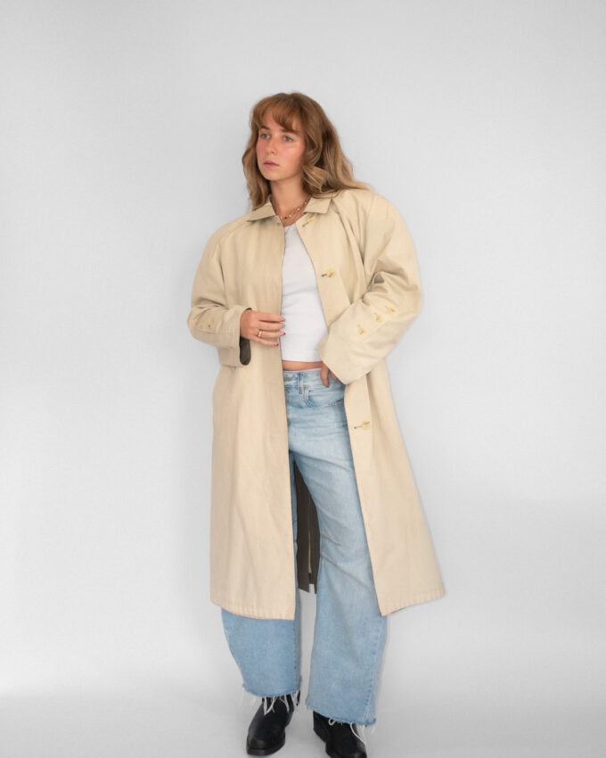 Reversible Vintage Coat – Beige & Olive - M/L