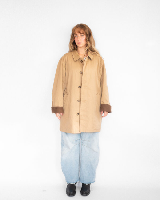 Reversible Vintage Midi Coat – Camel & Chocolate Brown - M