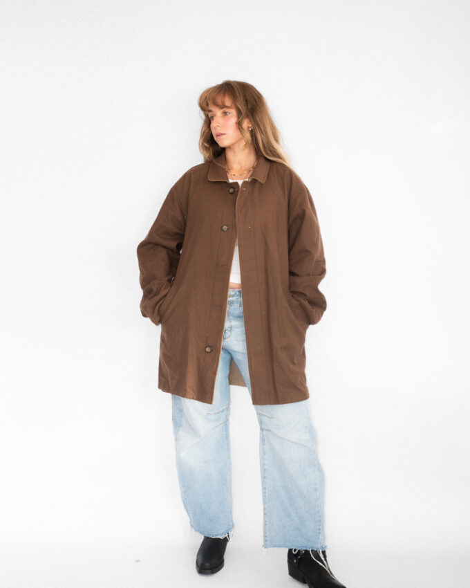 Reversible Vintage Midi Coat – Camel & Chocolate Brown - M