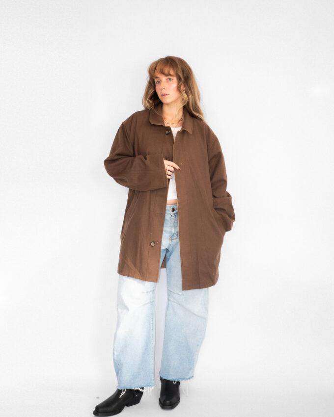 Reversible Vintage Midi Coat – Camel & Chocolate Brown - M