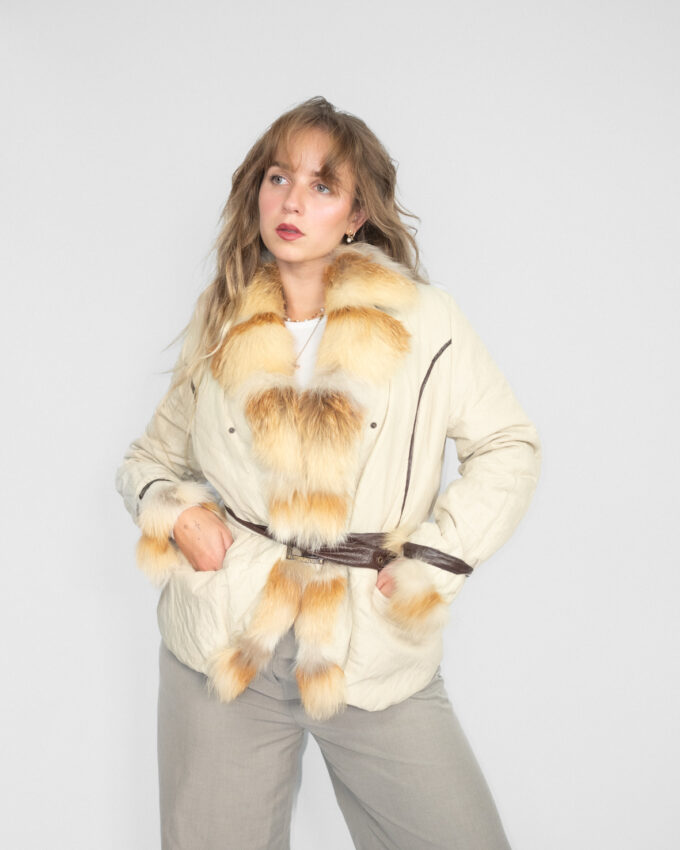 Stunning Vintage Jacket with Fur Trims – S