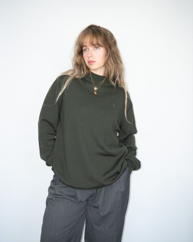 Vintage G-Star Merino Wool Knit – Deep Olive Crew Neck - M/L