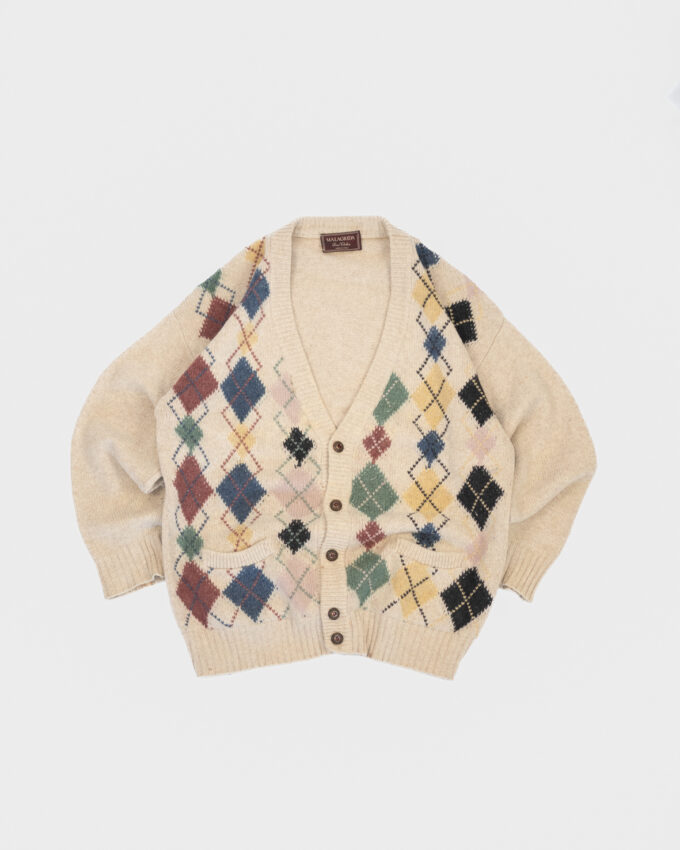 Malagrida Made in Italy Knit Cardigan – Multi Argyle