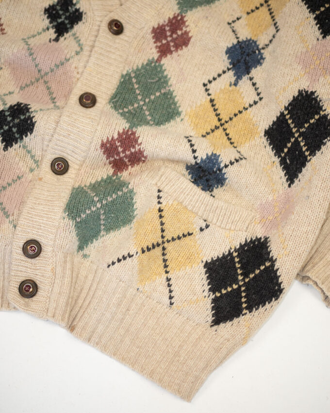 Malagrida Made in Italy Knit Cardigan – Multi Argyle