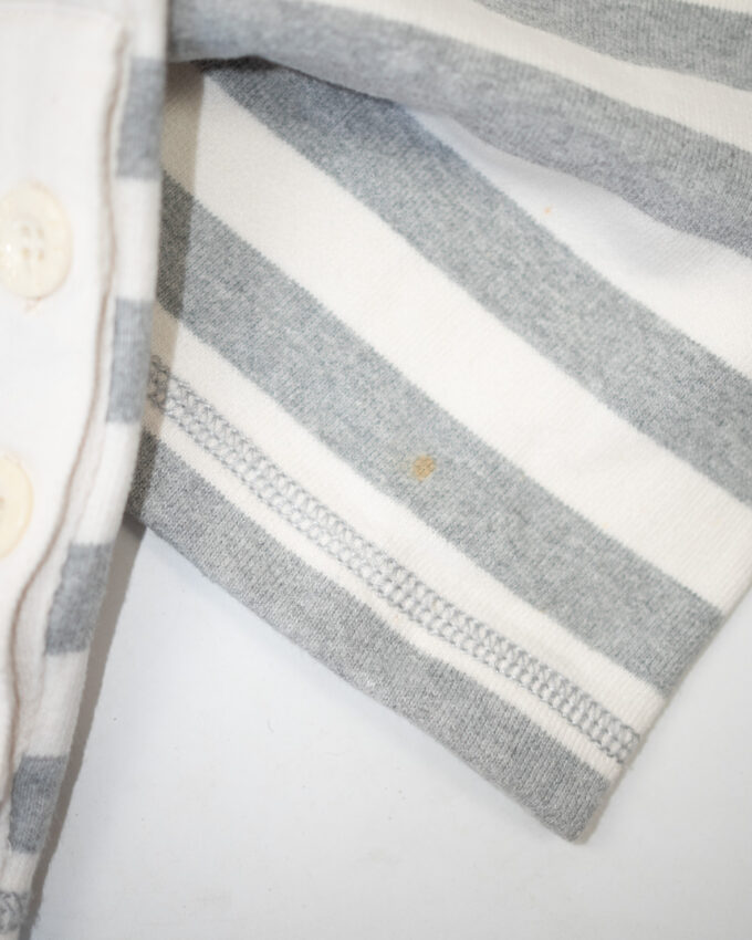 Vintage North Sails Cotton Striped Sweatshirt – Grey & White - M