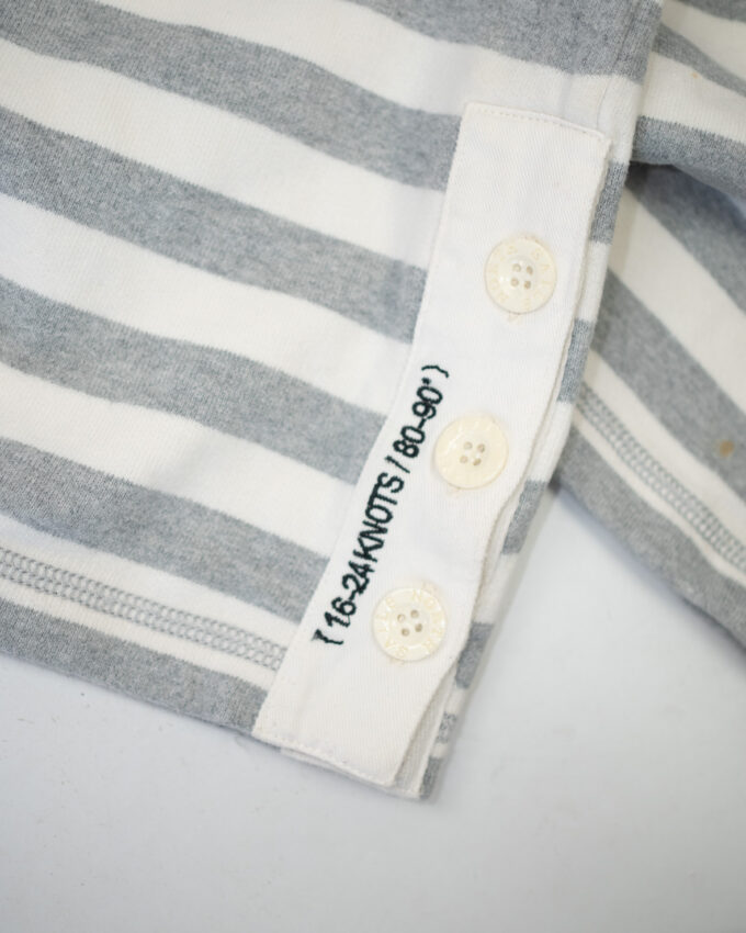 Vintage North Sails Cotton Striped Sweatshirt – Grey & White - M