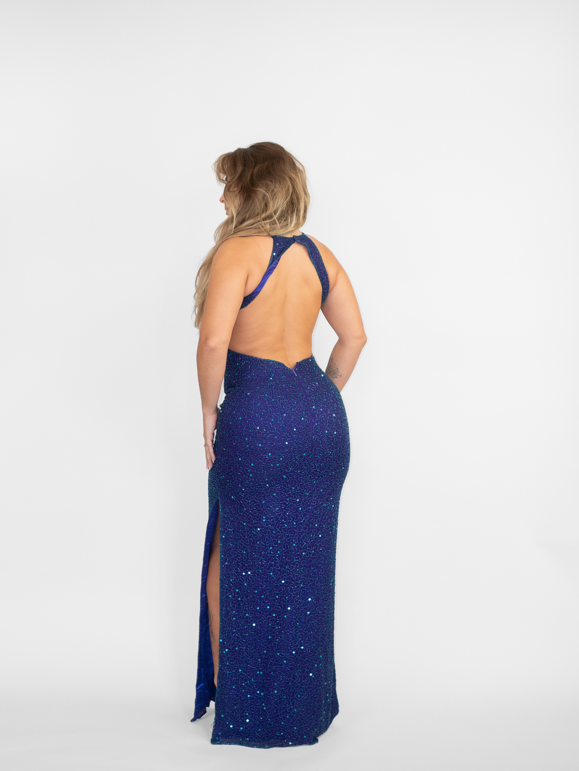Glass-Beaded Silk Dress – Made in India - S - Image 2