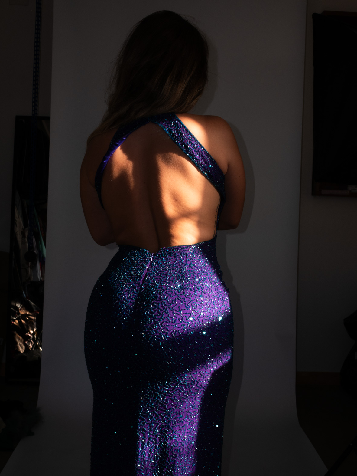 Glass-Beaded Silk Dress – Made in India - S - Image 6