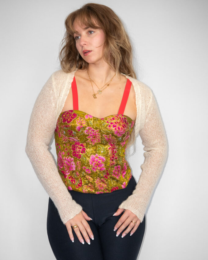 Italian Vintage Floral Corset – C-Cup