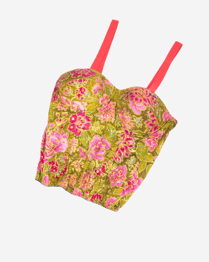 Italian Vintage Floral Corset – C-Cup