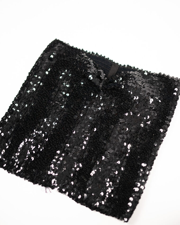 Stretchy Black Sequin Tube Top - XS/S