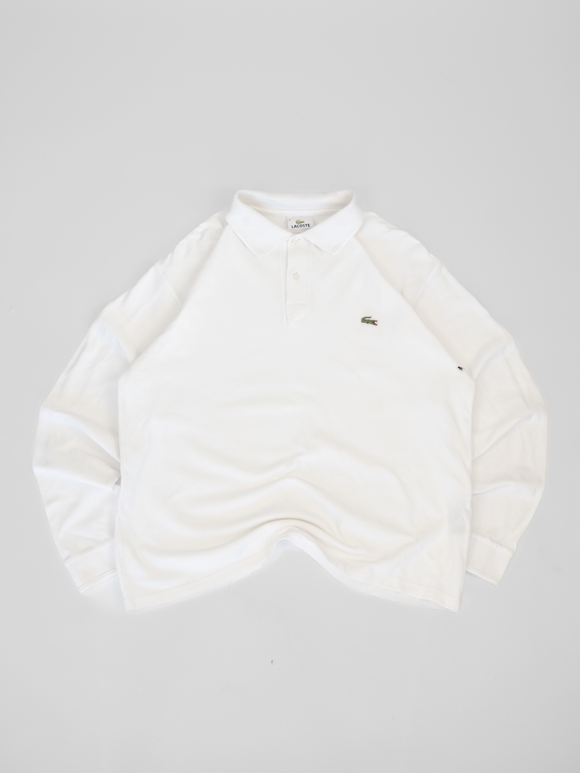 Vintage Lacoste Longsleeve Polo – White - M/L