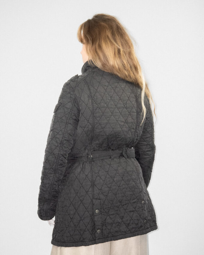Incredible Vintage Barbour Quilted Jacket – Black - S/M