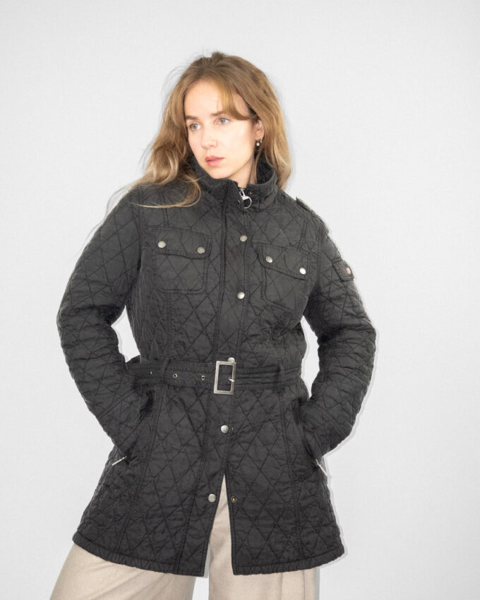 Incredible Vintage Barbour Quilted Jacket – Black - S/M