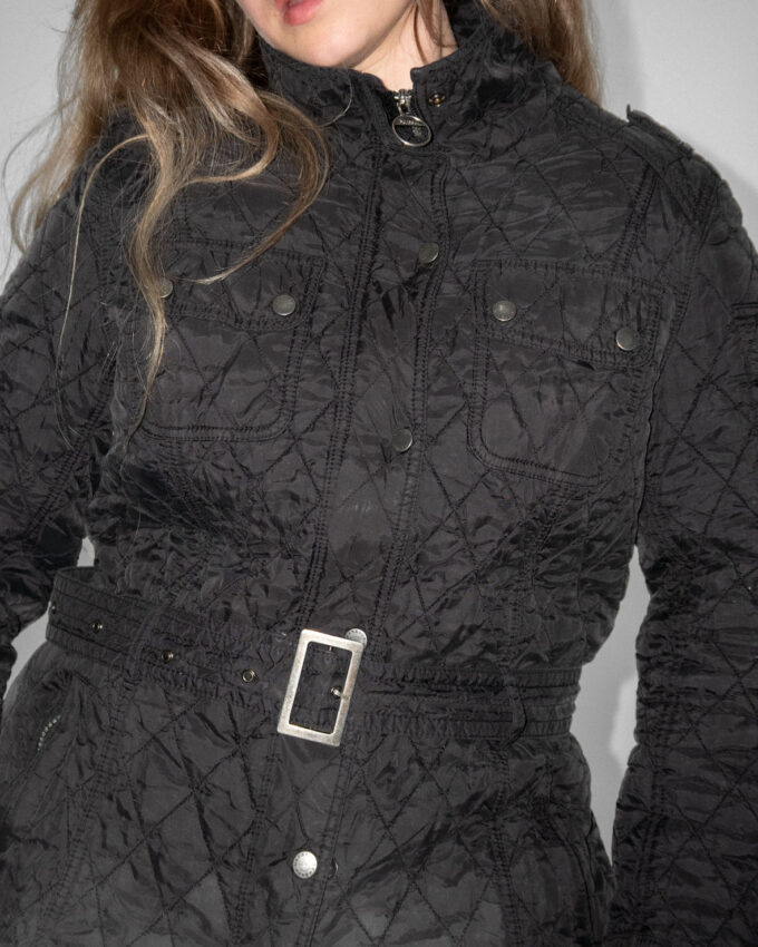 Incredible Vintage Barbour Quilted Jacket – Black - S/M