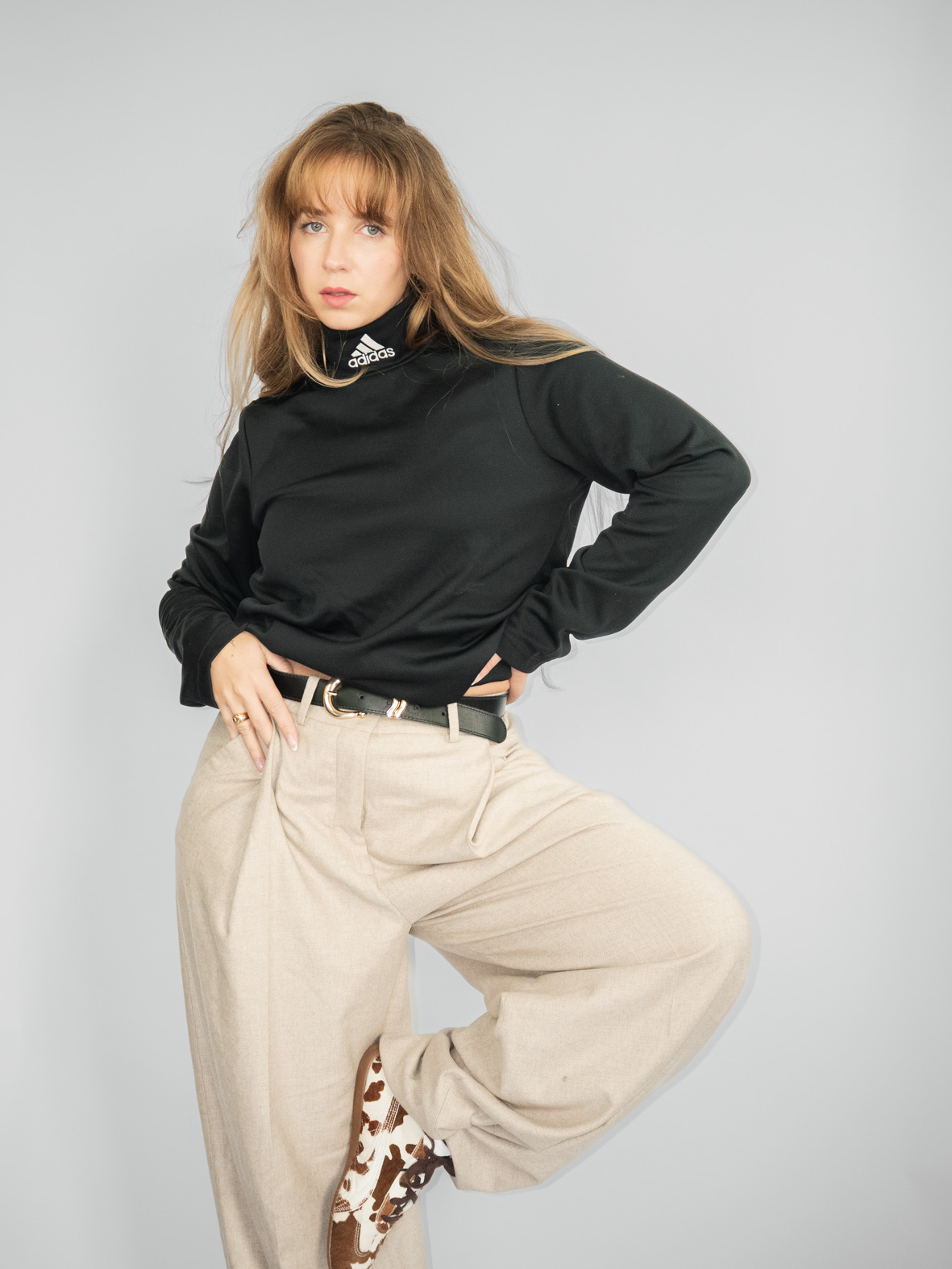 Adidas Vintage Turtleneck – Heavyweight Sports Fabric - M
