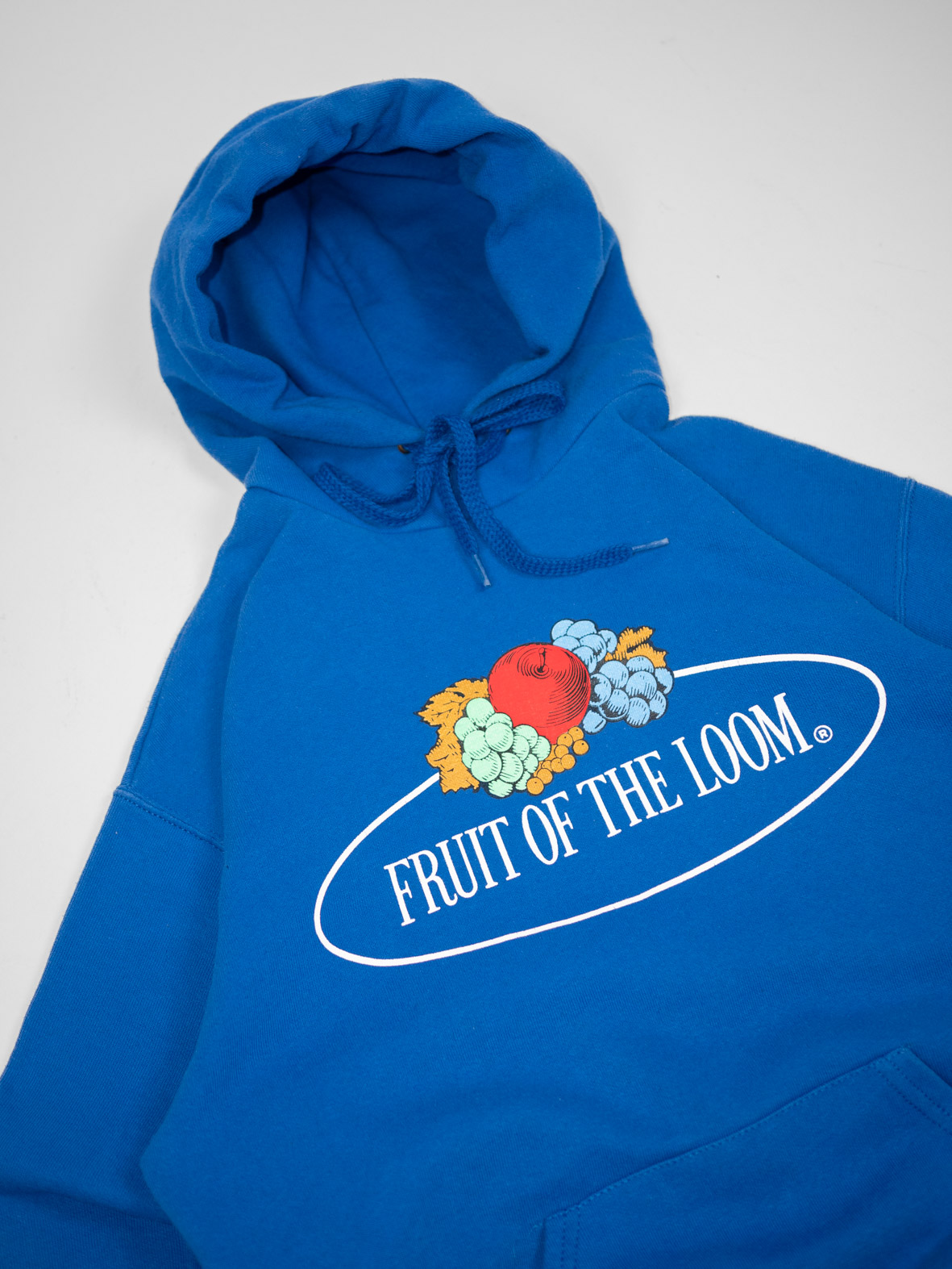 Oversized Vintage Fruit of the Loom Hoodie – Royal Blue - M - Image 2