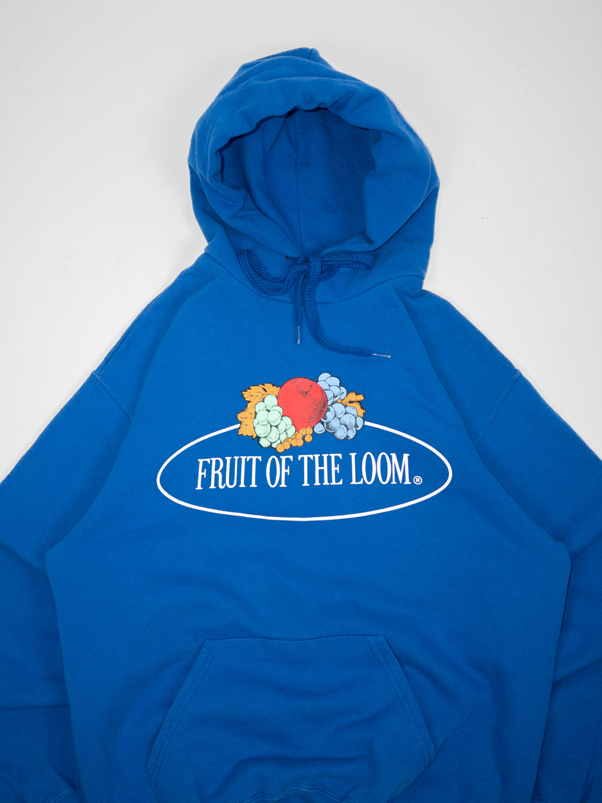 Oversized Vintage Fruit of the Loom Hoodie – Royal Blue - M - Image 4