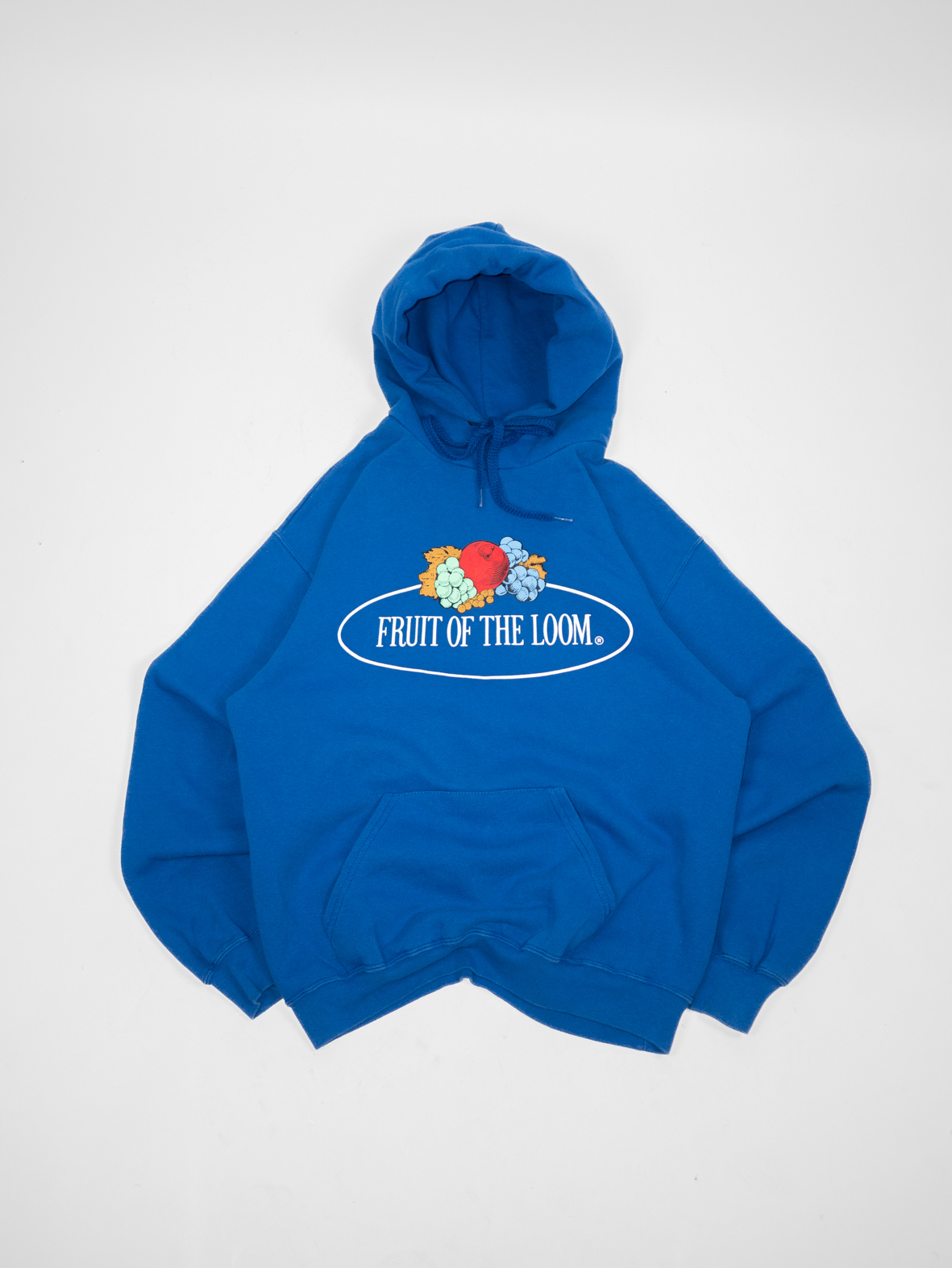 Oversized Vintage Fruit of the Loom Hoodie – Royal Blue - M