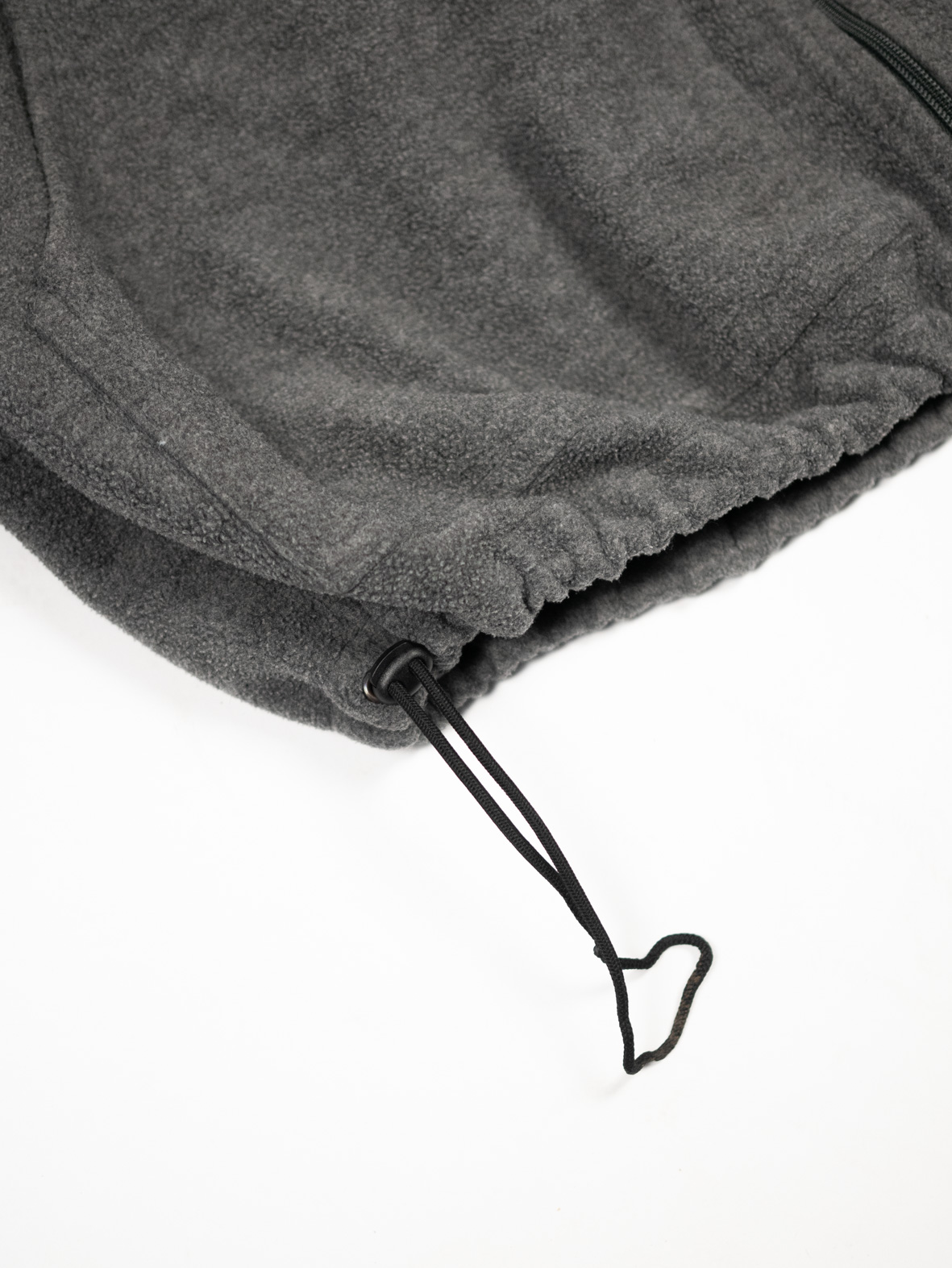 Cozy Vintage Fleece Zip-Up Hoodie – Grey - L - Image 4