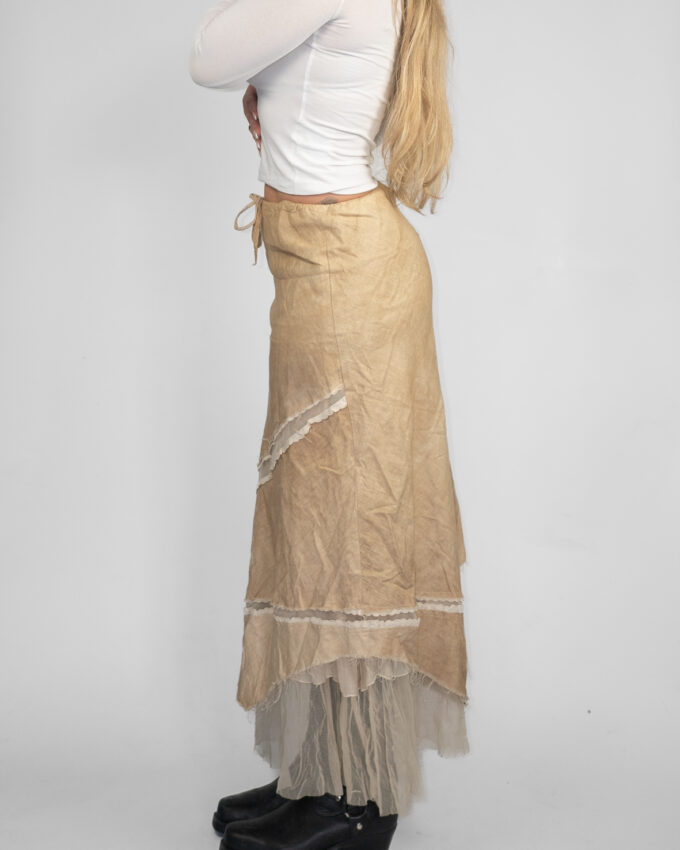 Vintage Maxi Skirt with Soft Interlining - M