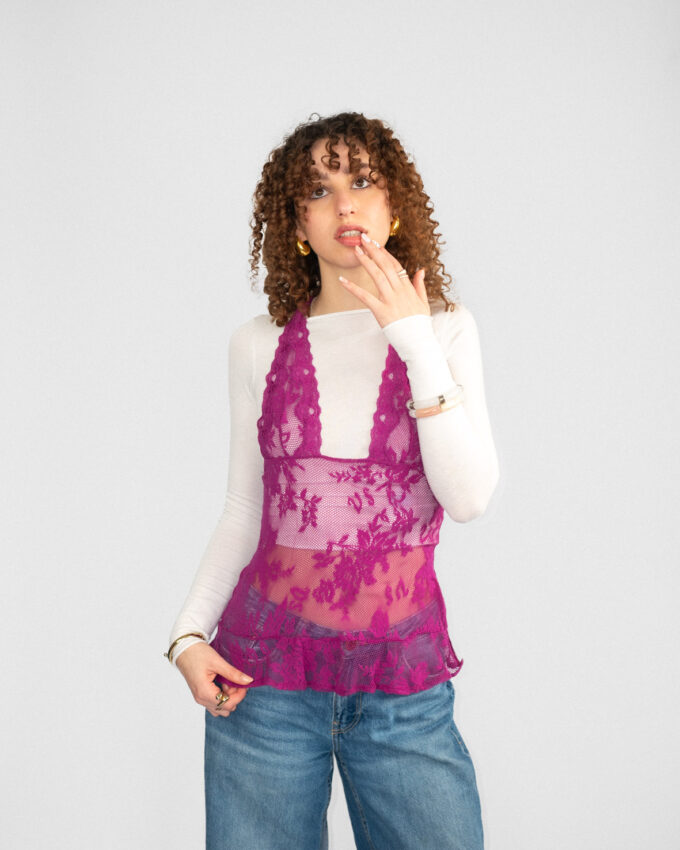 00s Vintage Victoria’s Secret Lace Halter Top