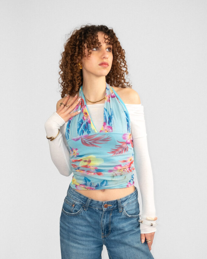 00s Dreamy Blue Halter Top – H2O Mermaid Vibe