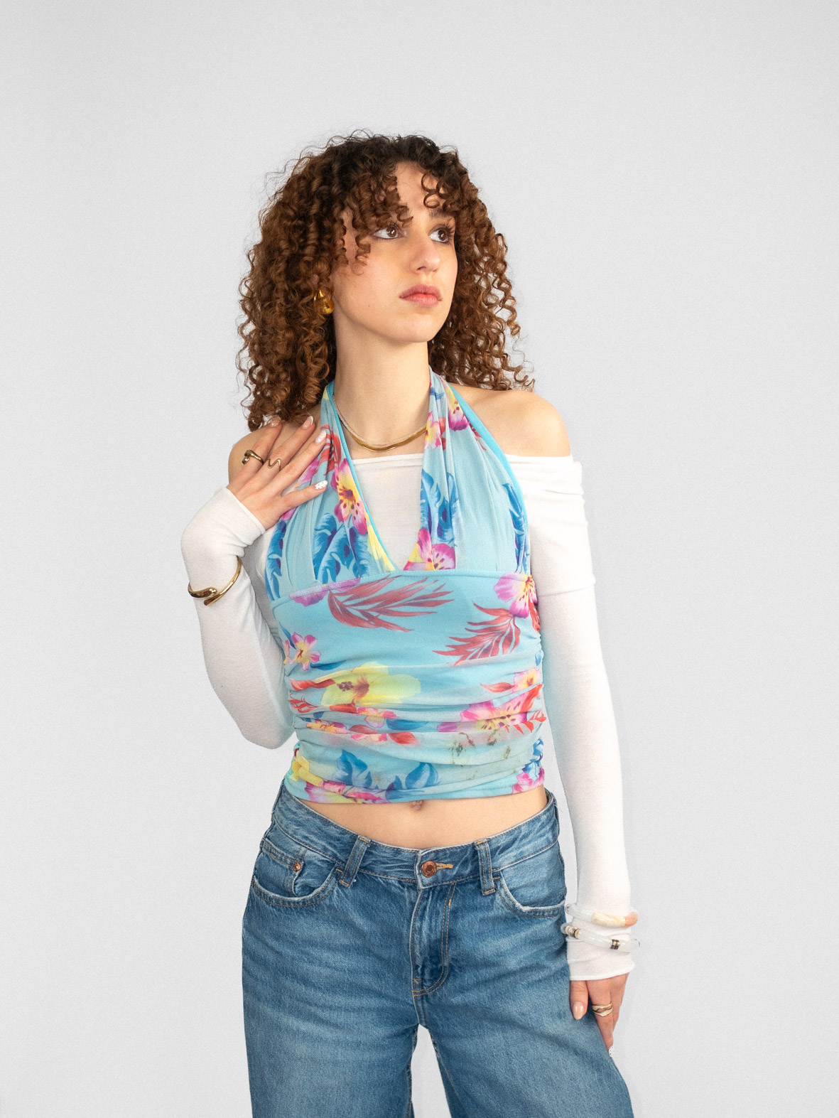 00s Dreamy Blue Halter Top – H2O Mermaid Vibe - Image 2