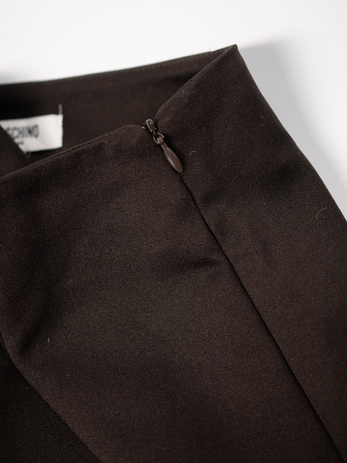 Moschino Dark Brown Luxury Maxi Skirt – Side Slit S - Image 3