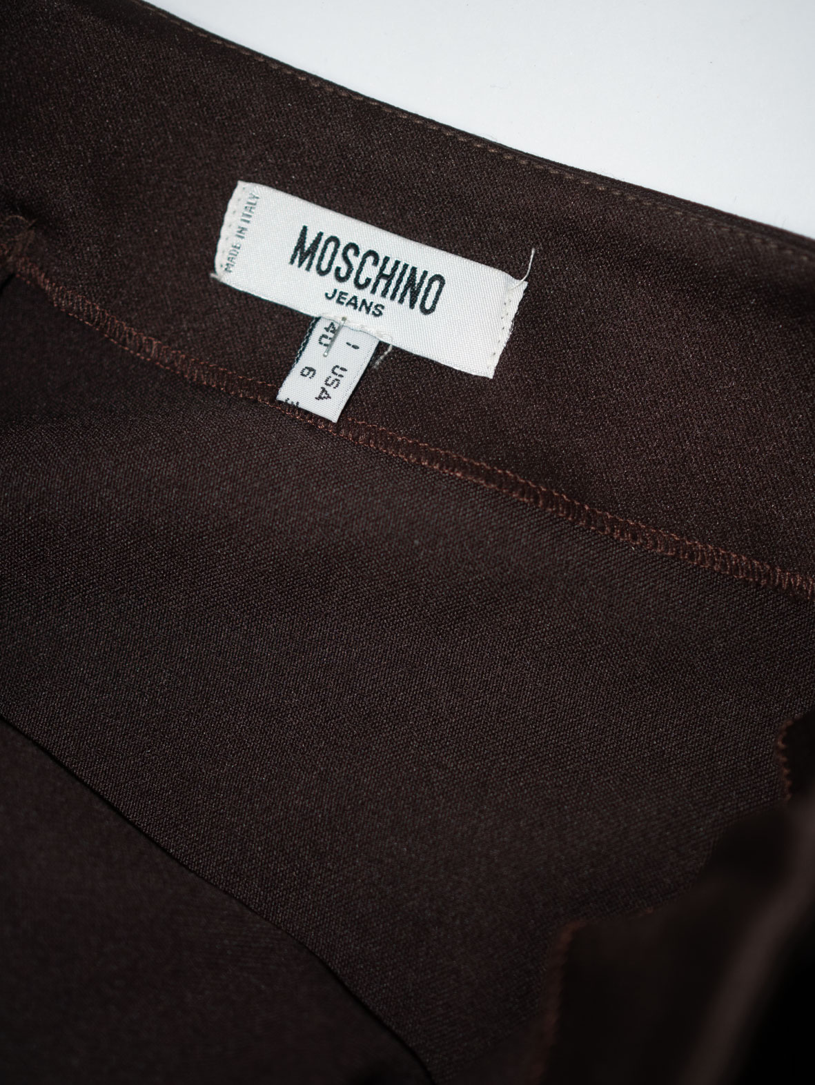 Moschino Dark Brown Luxury Maxi Skirt – Side Slit S - Image 2