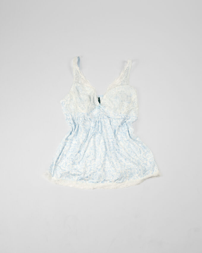 Baby Blue Vintage Lace Cami  - M