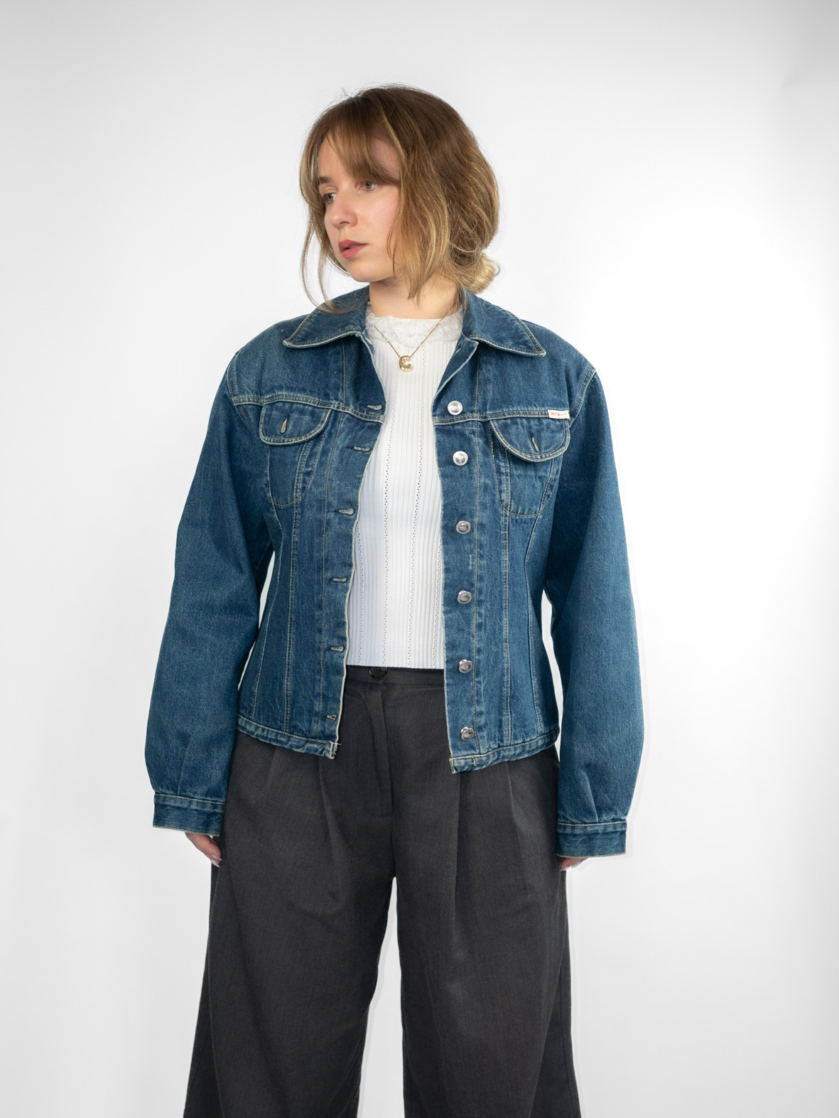 90s Onyx Quilted-Lined Denim Jacket - M - Image 12