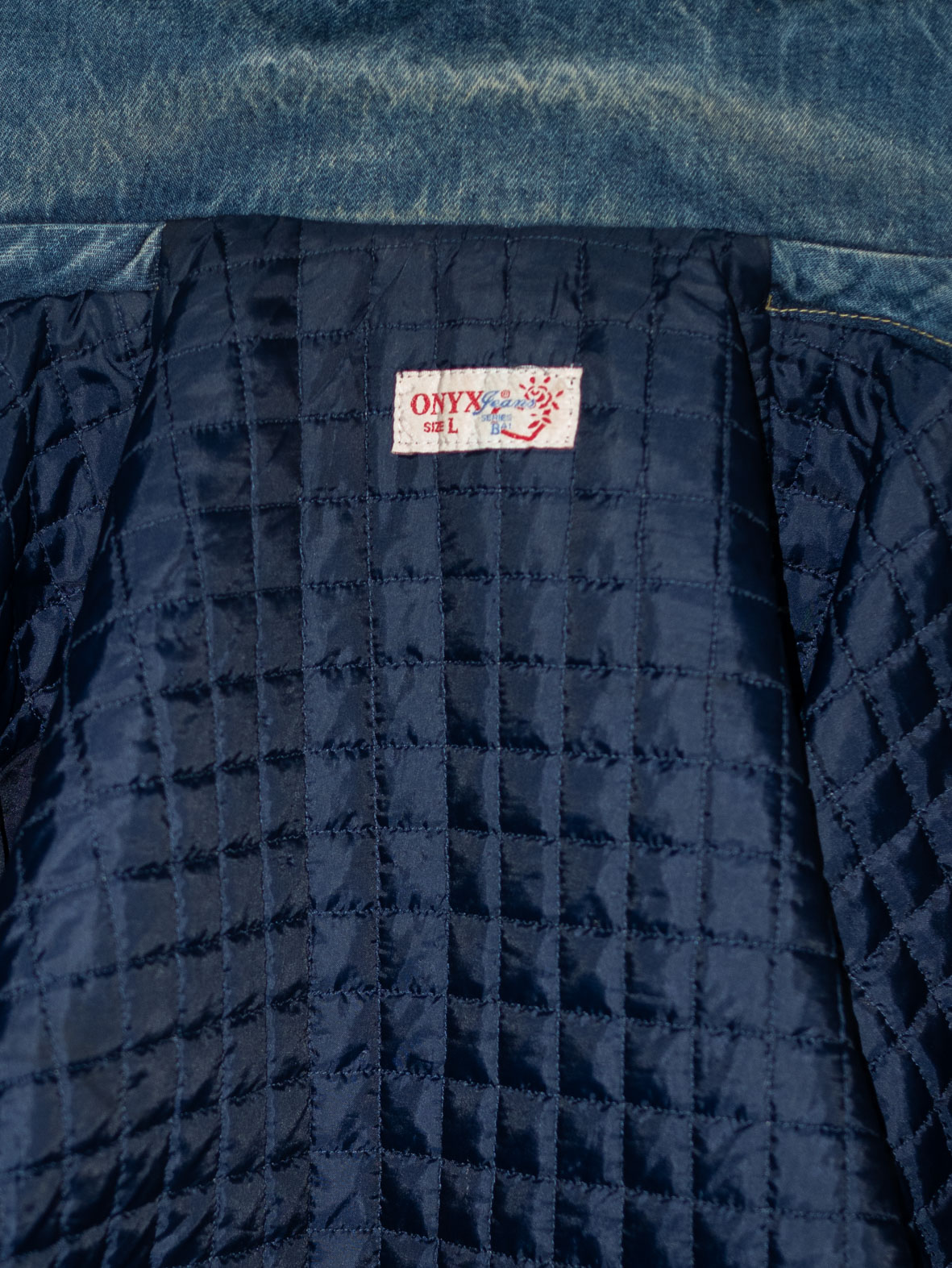 90s Onyx Quilted-Lined Denim Jacket - M - Image 5
